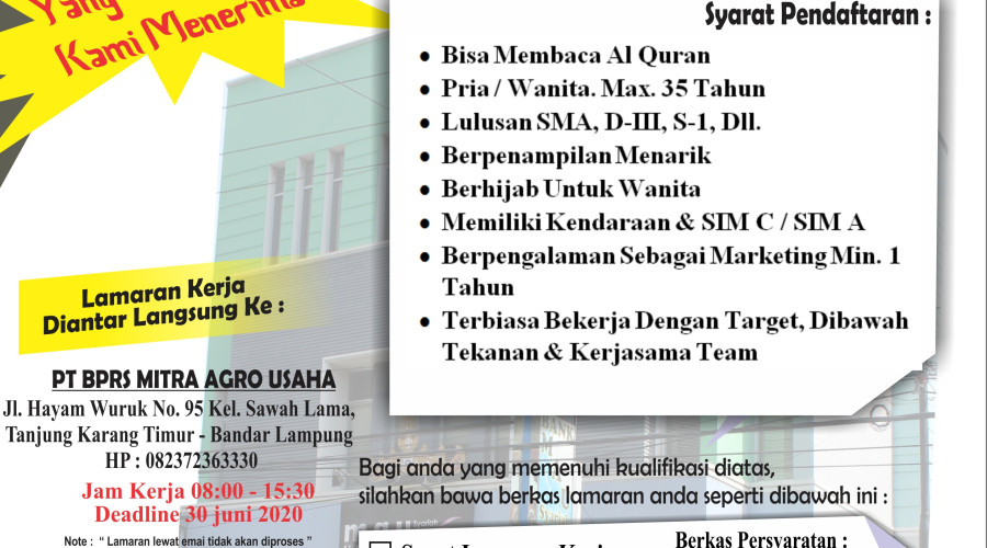 LOWONGAN KERJA SALES OFFICER (SO)