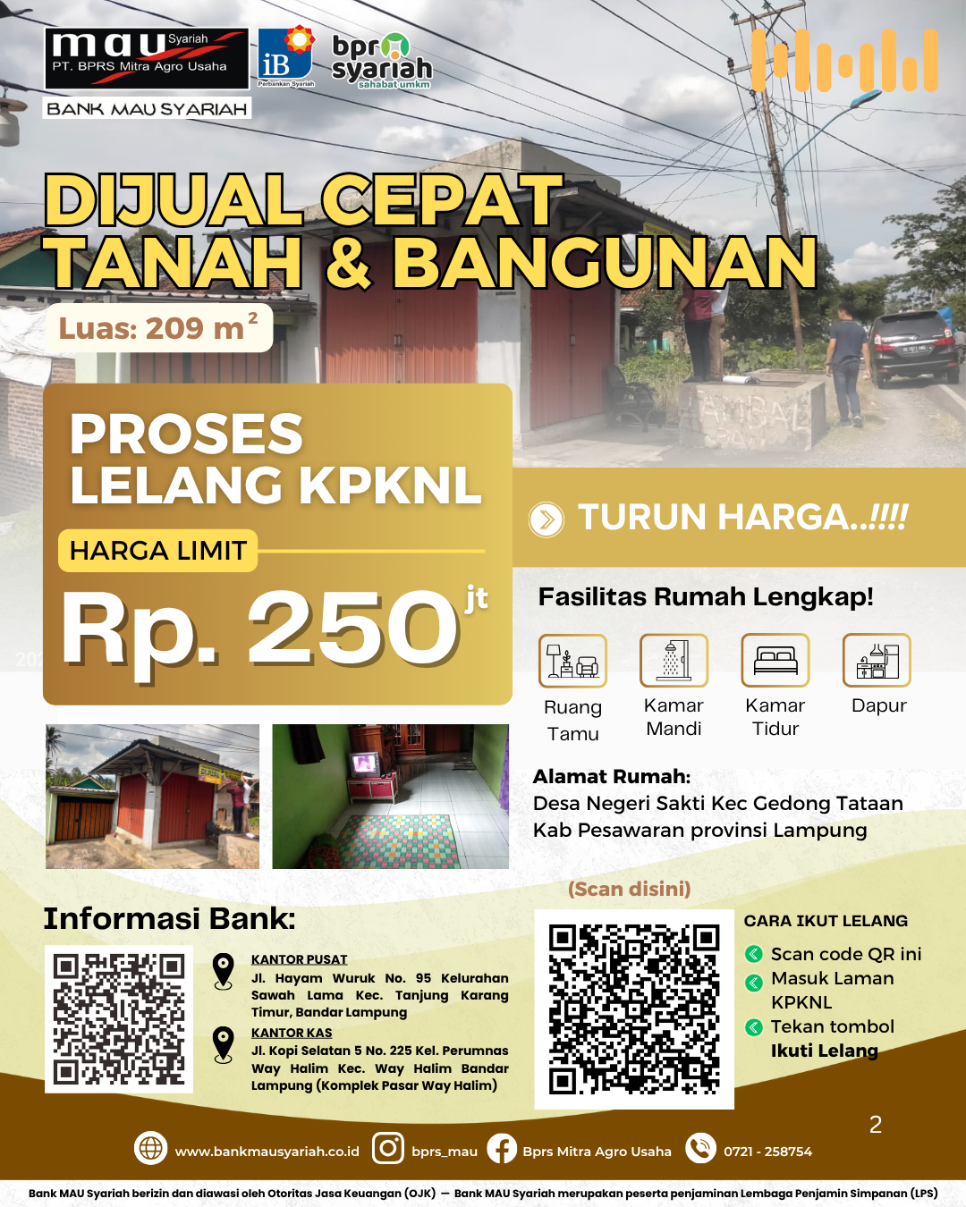 DIJUAL CEPAT TANAH & BANGUNAN