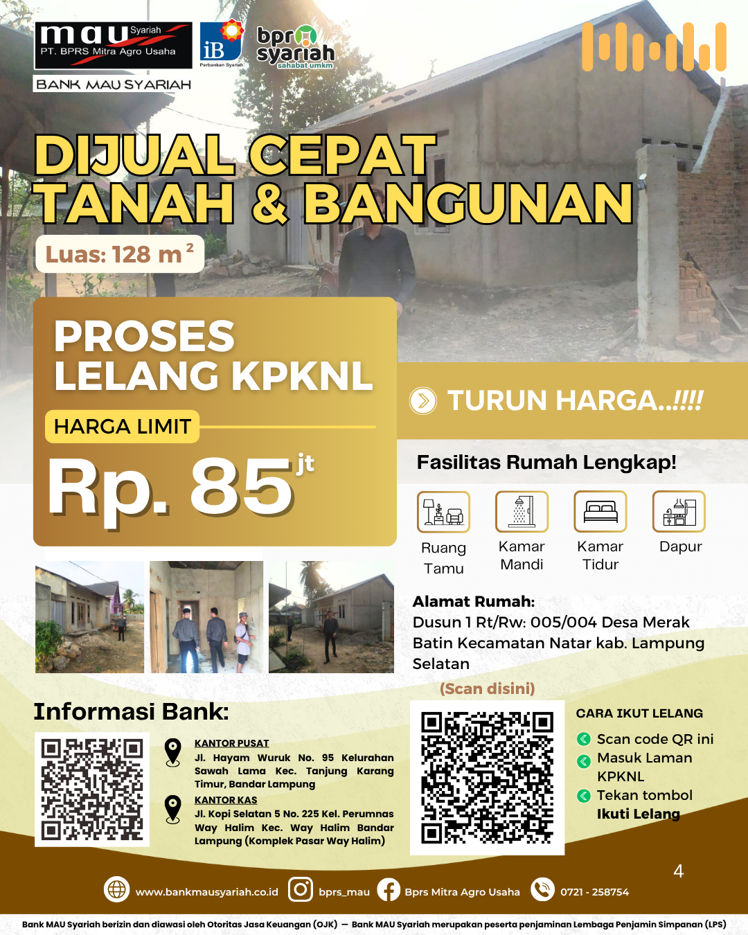 DIJIUAL CEPAT TANAH & BANGUNAN