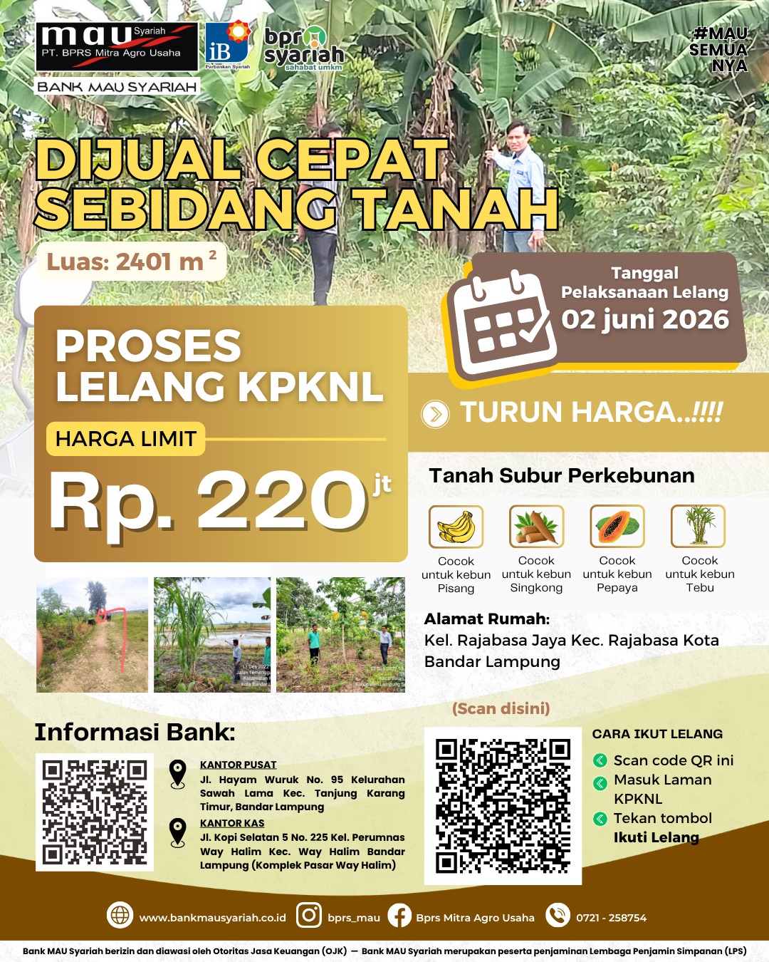 DIJUAL CEPAT SEBIDANG TANAH